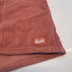 Brown Corduroy Shorts with Unique Embroidery